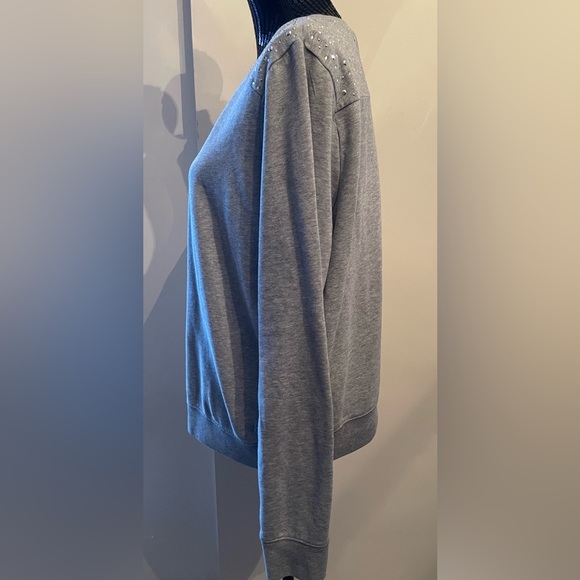 PINK V/S Grey Silver Studded Sweatshirt Size Large - Picture 3 of 10